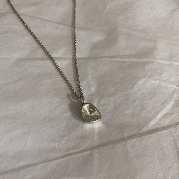 Silver Necklace with diamond slice - Picture 5 of 5